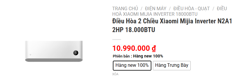 So Sánh Điều Hòa 2 Chiều Xiaomi Mijia Inverter N1A3 và N2A1