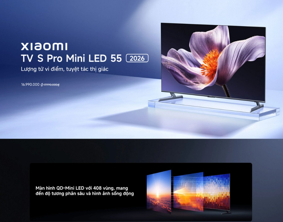 Đa Nhiệm Không Giới Hạn: Tivi Xiaomi S Pro Mini LED 55 inch – Chuẩn Mực Giải Trí Toàn Diện 144 Hz