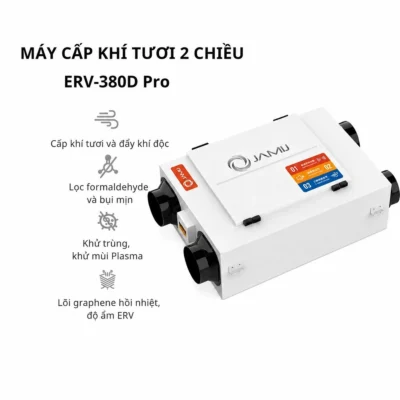 Máy cấp khí tươi biệt thự JamiJ ERV-485D Pro 2 Chiều, Plasma, App Xiaomi
