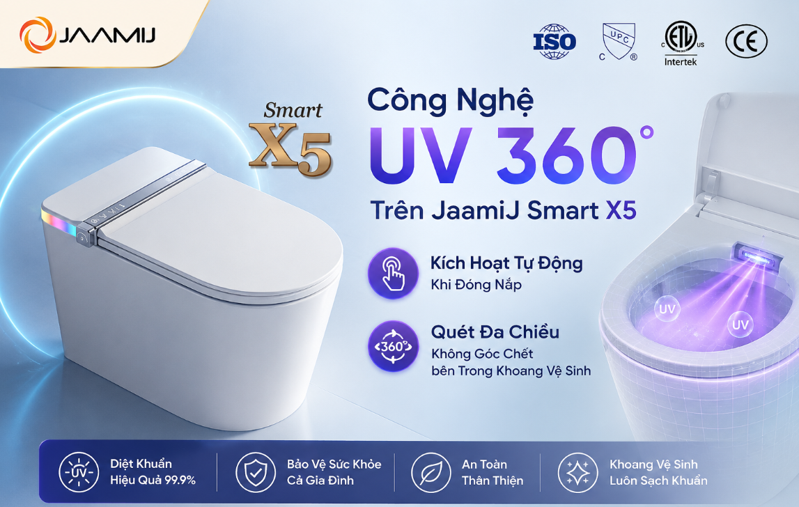 Khử Khuẩn UV 360° Trên Bồn Cầu Thông Minh JaamiJ Smart X5 Hoạt Động Như Thế Nào?