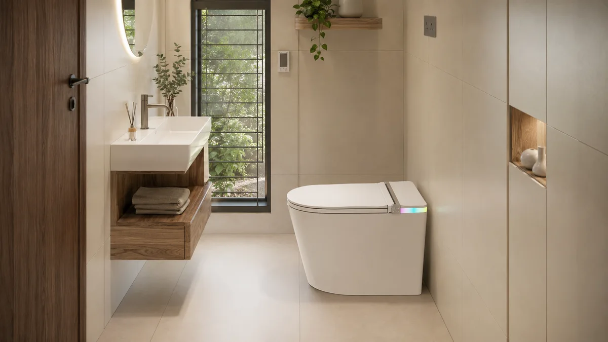 Bồn cầu smart cho phòng tắm hẹp nhà phố