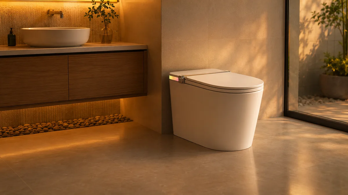 Bồn cầu thông minh tự động xả nước Jaamij Smart X5 trong phòng tắm cao cấp