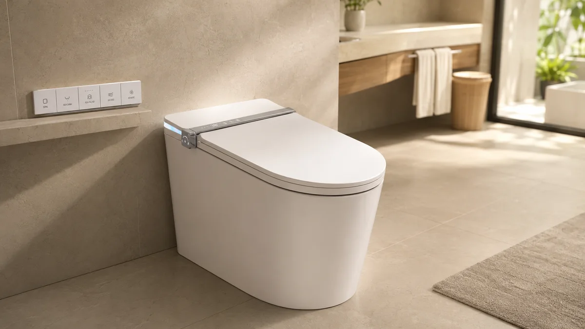 Chi tiết điều khiển bồn cầu thông minh Jaamij Smart X5 trong phòng tắm master