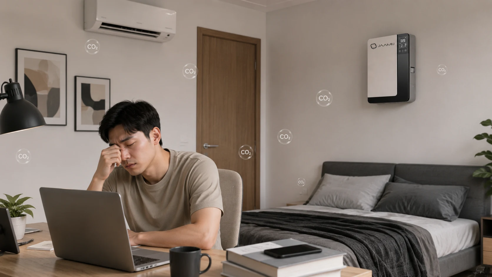 CO2 cao trong phòng điều hòa đóng kín