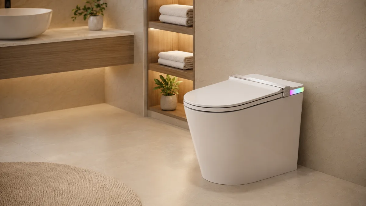 Rửa nước ấm bồn cầu thông minh Jaamij Smart X5 trong phòng tắm ấm áp