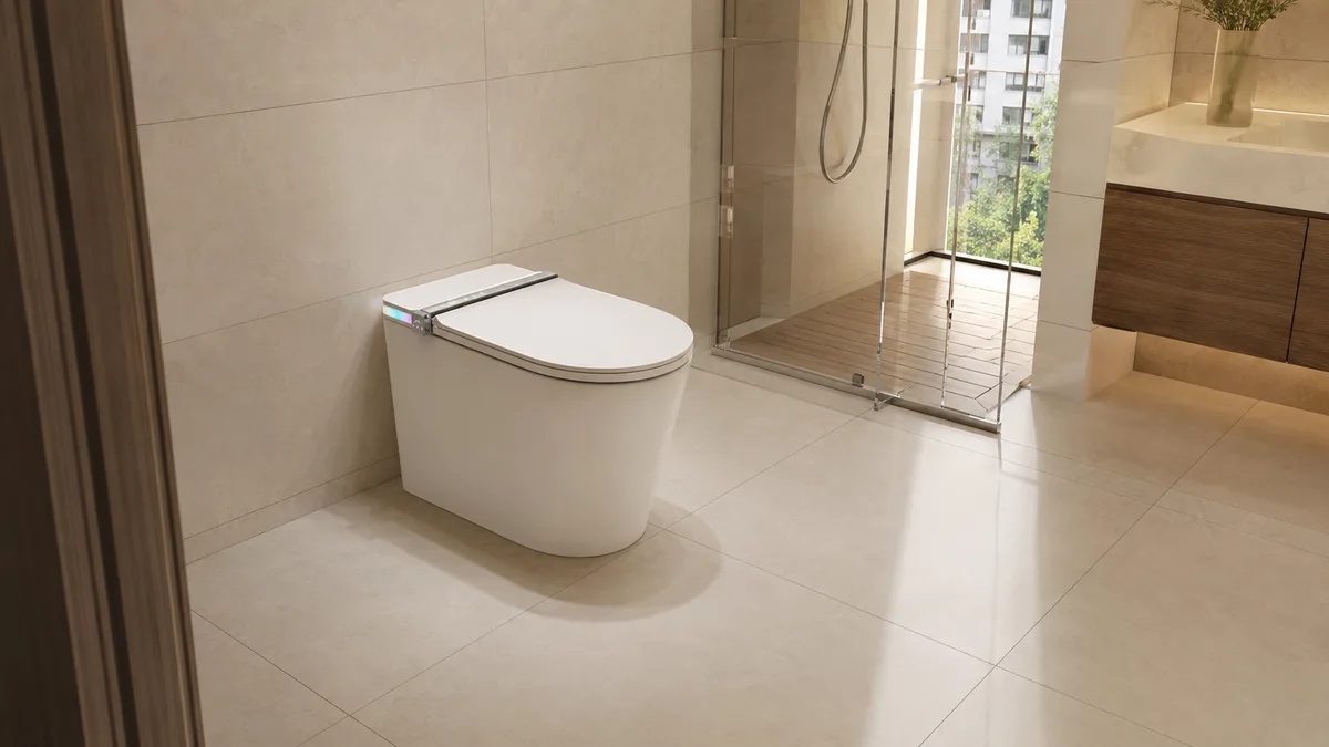 Kích thước bồn cầu smart Jaamij Smart X5 và diện tích lắp đặt trong phòng tắm
