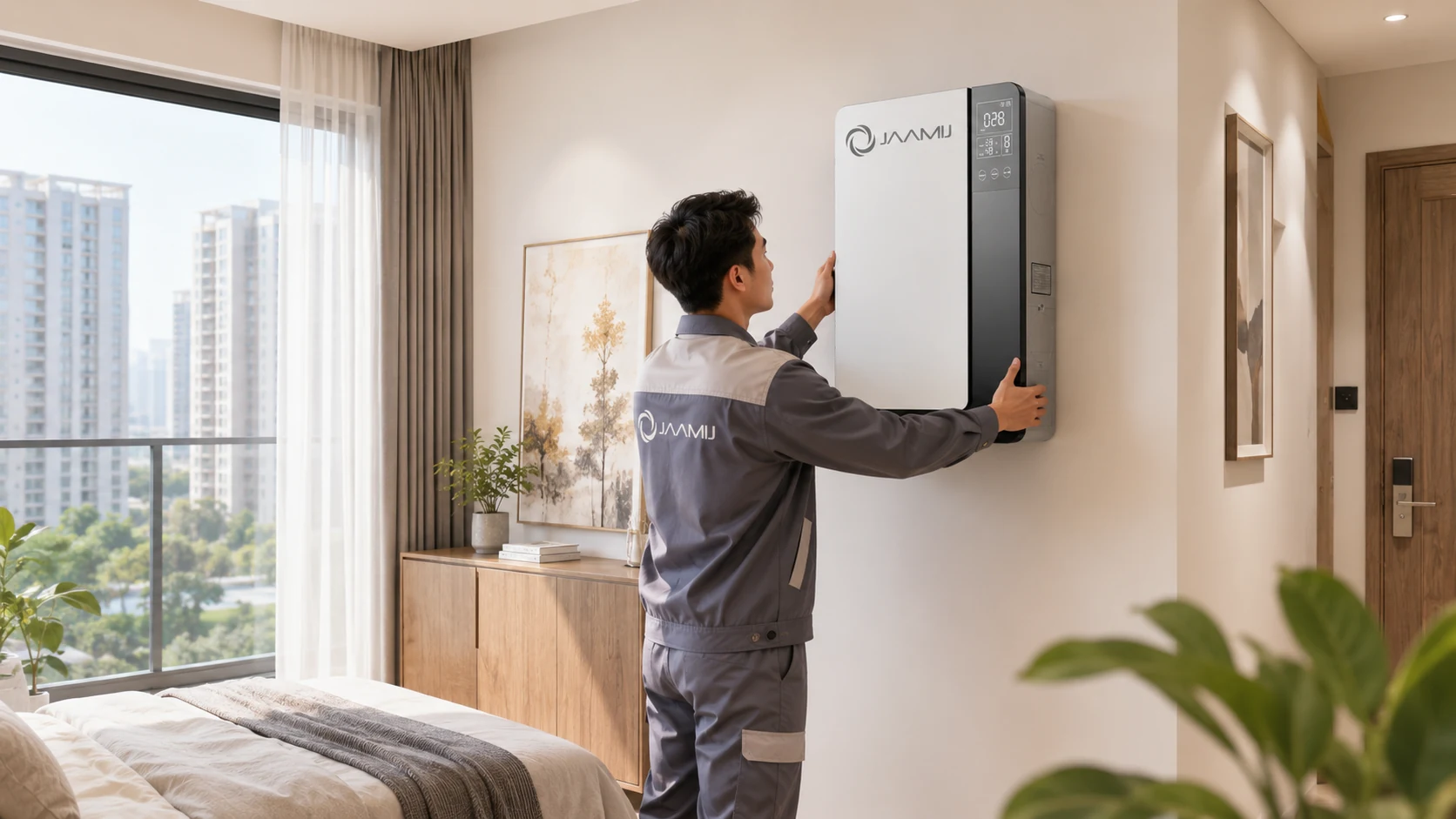 Lắp gọn JaamiJ ERV-B150 Pro cho chung cư đã hoàn thiện