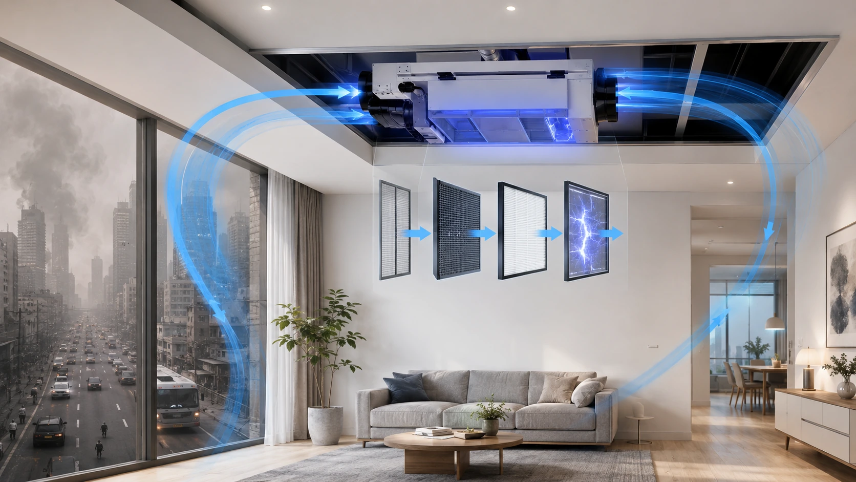 Lọc tuần hoàn kết hợp Plasma khi ngoài trời ô nhiễm