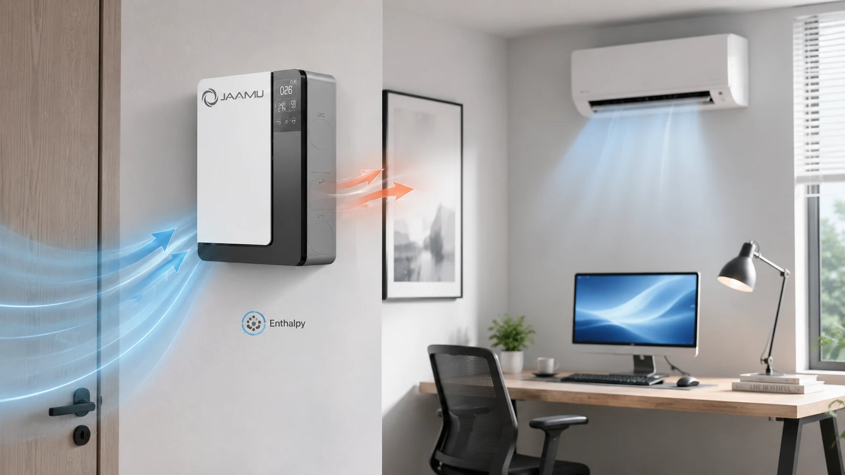 Lõi thu hồi nhiệt Enthalpy JaamiJ ERV-B150 Pro dùng cùng điều hòa