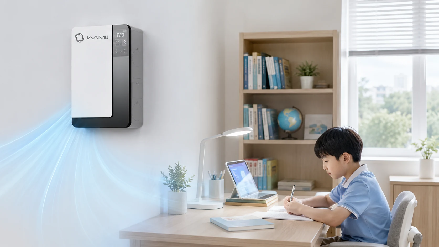 Máy cấp khí tươi phòng học JaamiJ ERV-B150 Pro cho góc học tập của trẻ