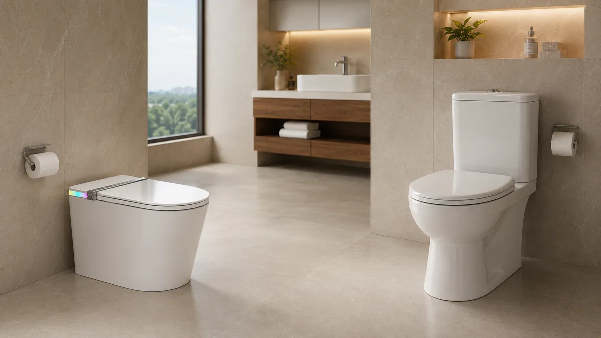 So sánh bồn cầu thông minh và bồn cầu thường trong phòng tắm