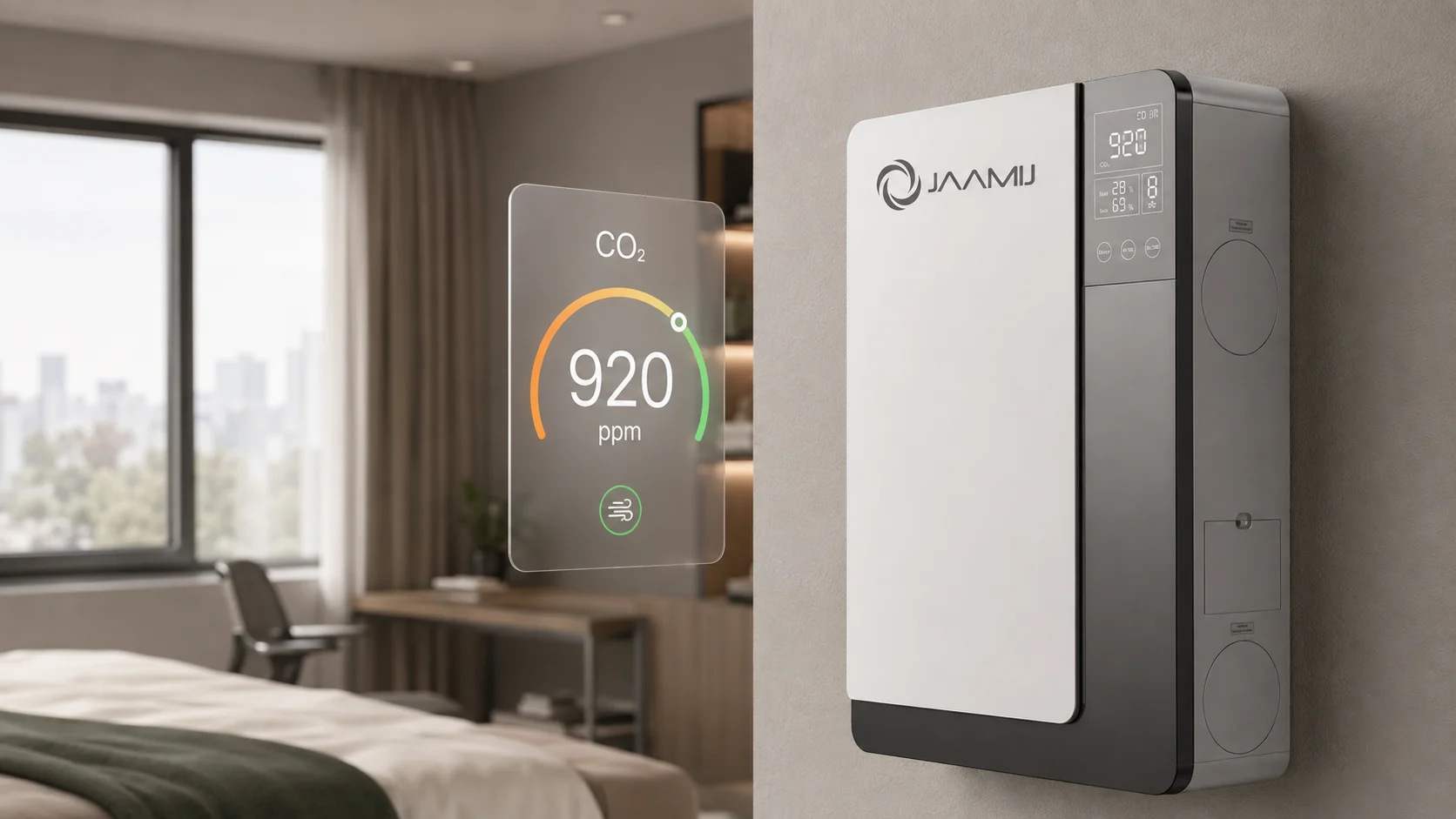 Cảm biến CO2 trên máy cấp khí tươi cho chung cư kín