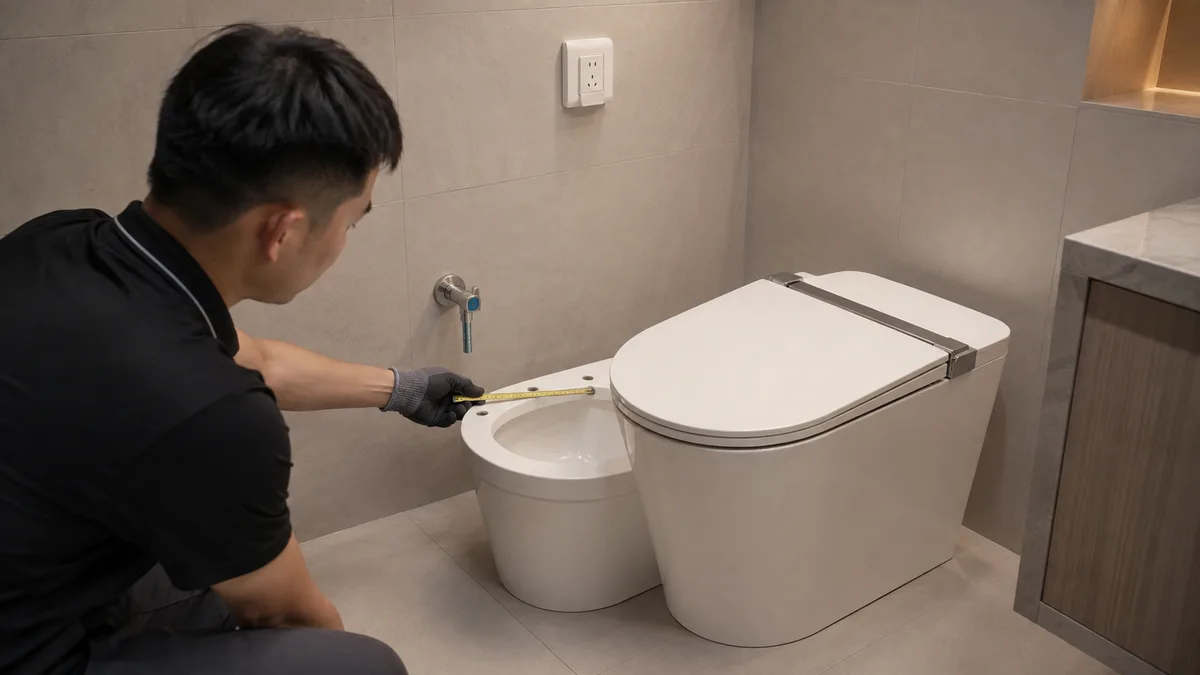nắp bồn cầu thông minh thay cho bồn cầu cũ