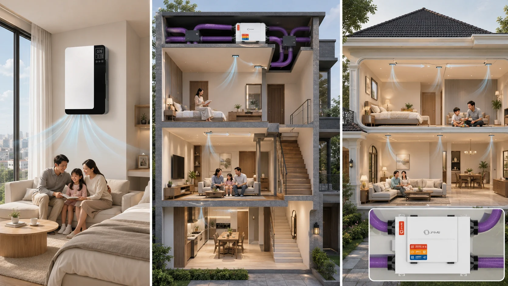 Máy cấp khí tươi cho căn hộ nhà phố và biệt thự