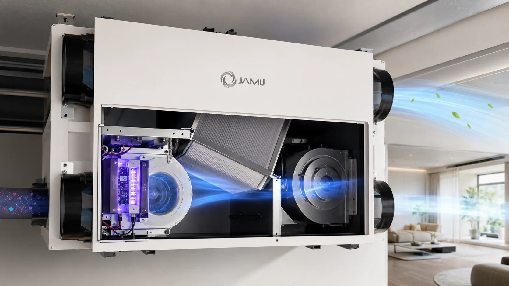 Máy cấp khí tươi JamiJ có module plasma hỗ trợ khử mùi khử khuẩn