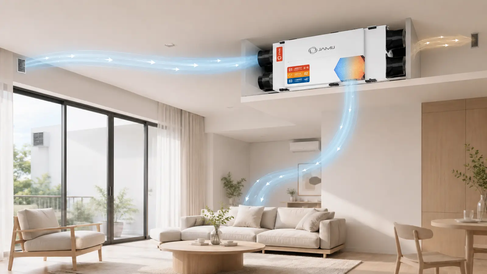 Máy cấp khí tươi thu hồi nhiệt cho nhà dùng điều hòa