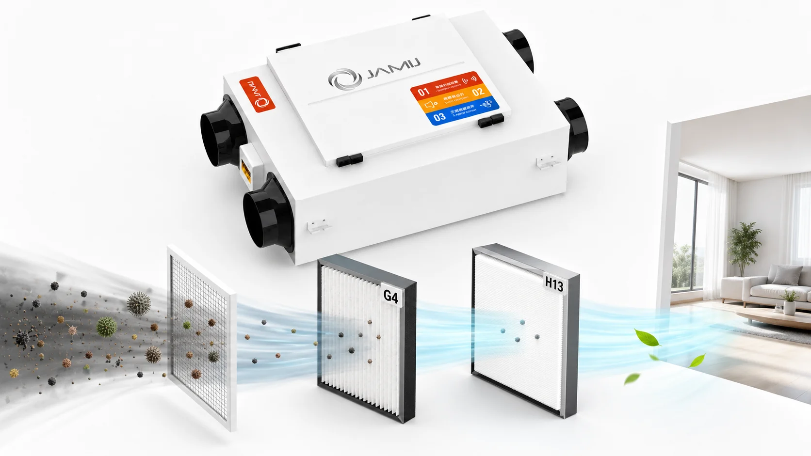 Nguyên lý máy cấp khí tươi lọc bụi mịn qua nhiều lớp lọc