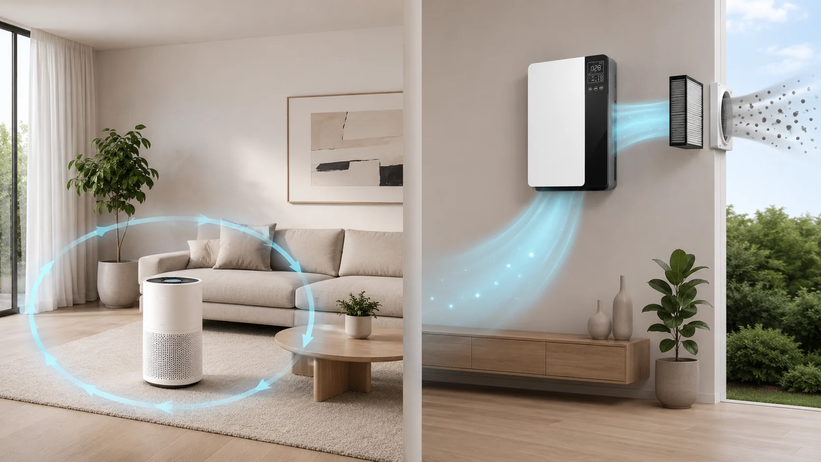So sánh máy cấp khí tươi và máy lọc không khí