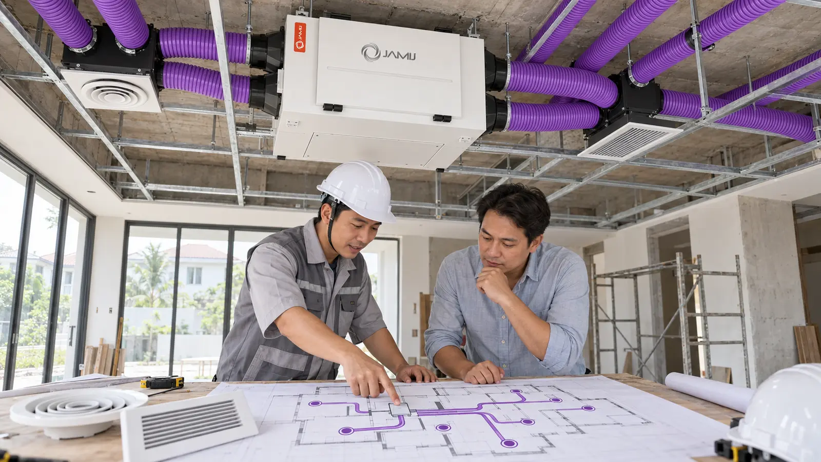 Tư vấn thiết kế và lắp đặt hệ thống cấp khí tươi trung tâm JamiJ